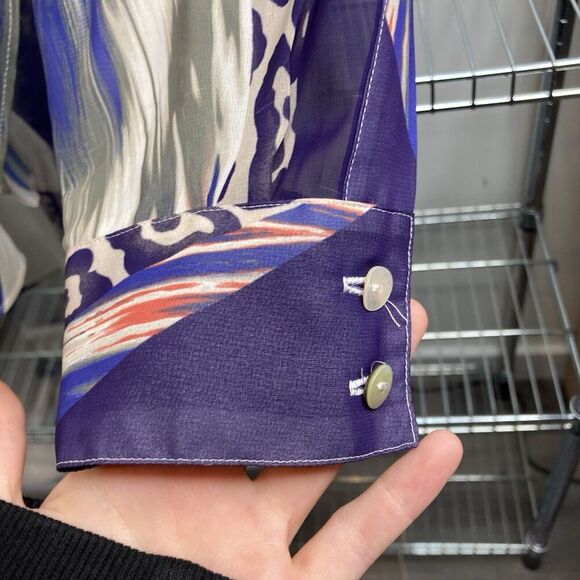 Chico's Women's‎ Swirls Apryl Shirt Size 1 Medium Flowy Oversized Art To Wear - Picture 5 of 12